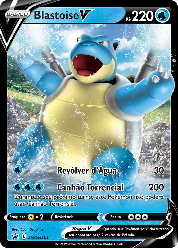 Blastoise V SWSH101 — Sword & Shield Promos (Portuguese Pokémon TCG card)