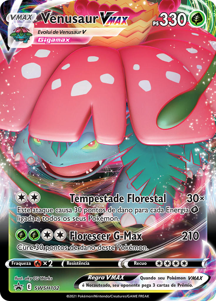 Venusaur VMAX SWSH102 — Sword & Shield Promos (Portuguese Pokémon TCG card)