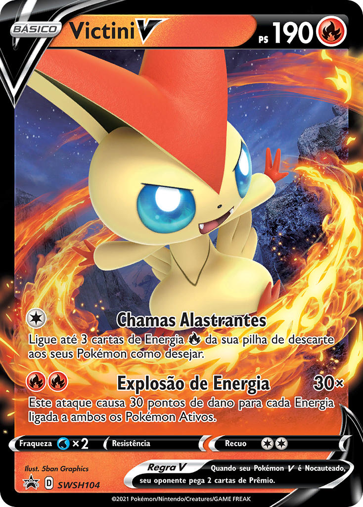 Victini V SWSH104 — Sword & Shield Promos (Portuguese Pokémon TCG card)