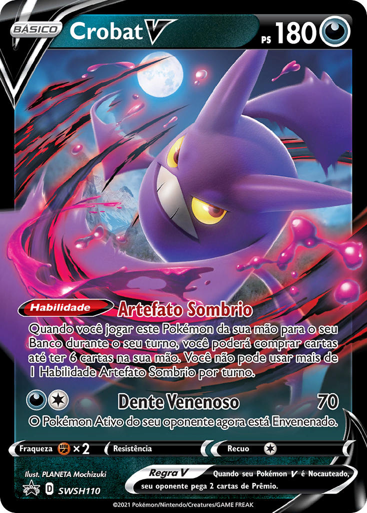Crobat V SWSH110 — Sword & Shield Promos (Portuguese Pokémon TCG card)