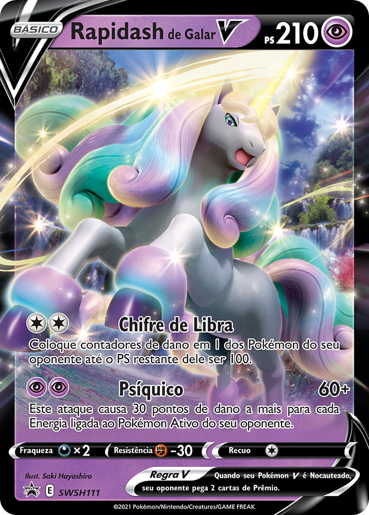 Rapidash de Galar V SWSH111 — Sword & Shield Promos (Portuguese Pokémon TCG card)