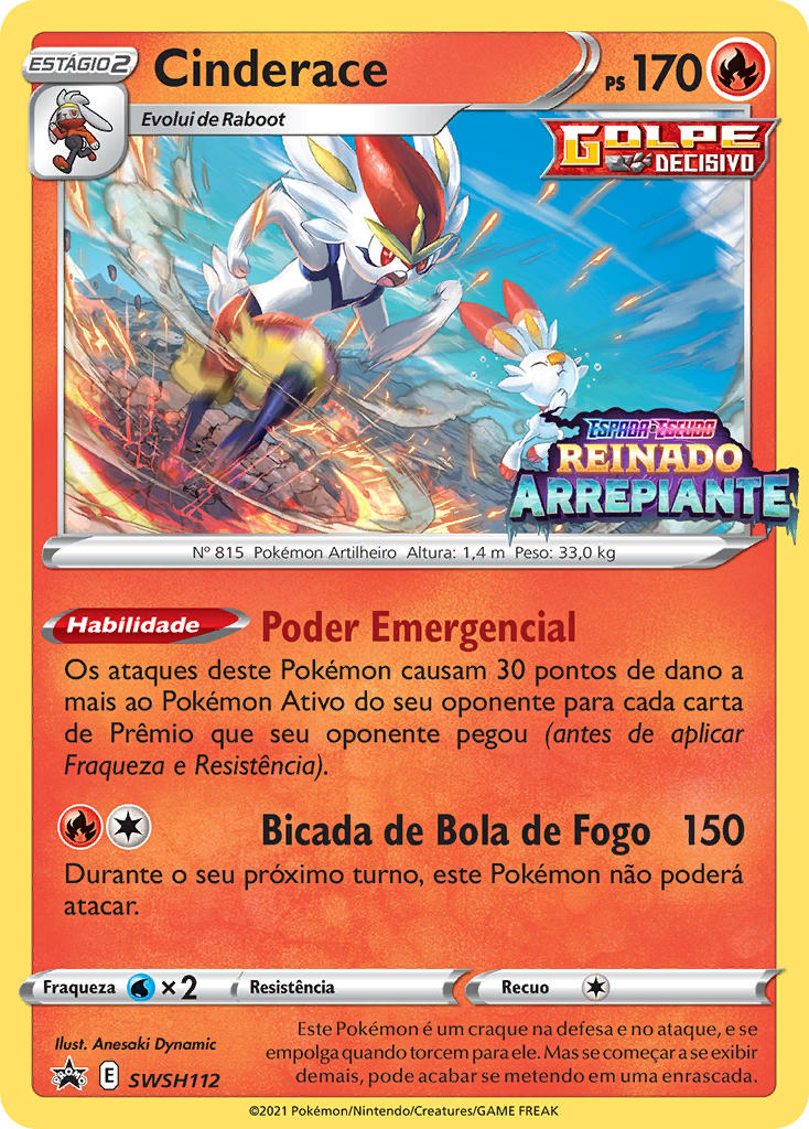 Cinderace SWSH112 — Sword & Shield Promos (Portuguese Pokémon TCG card)