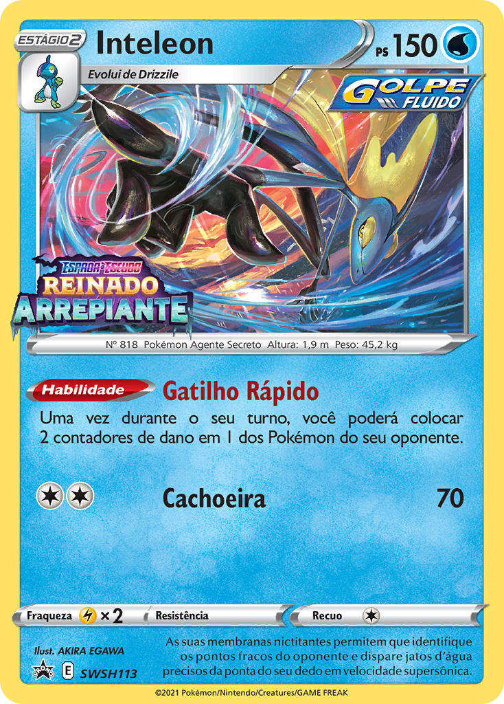 Inteleon SWSH113 — Sword & Shield Promos (Portuguese Pokémon TCG card)