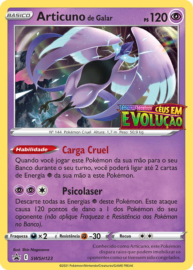 Articuno de Galar SWSH123 — Sword & Shield Promos (Portuguese Pokémon TCG card)