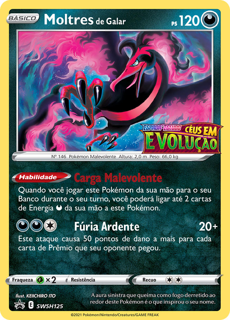 Moltres de Galar SWSH125 — Sword & Shield Promos (Portuguese Pokémon TCG card)