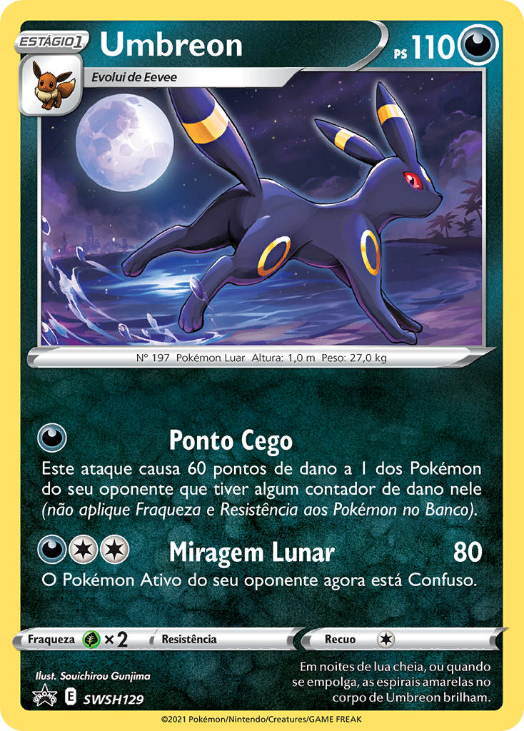 Umbreon SWSH129 — Sword & Shield Promos (Portuguese Pokémon TCG card)