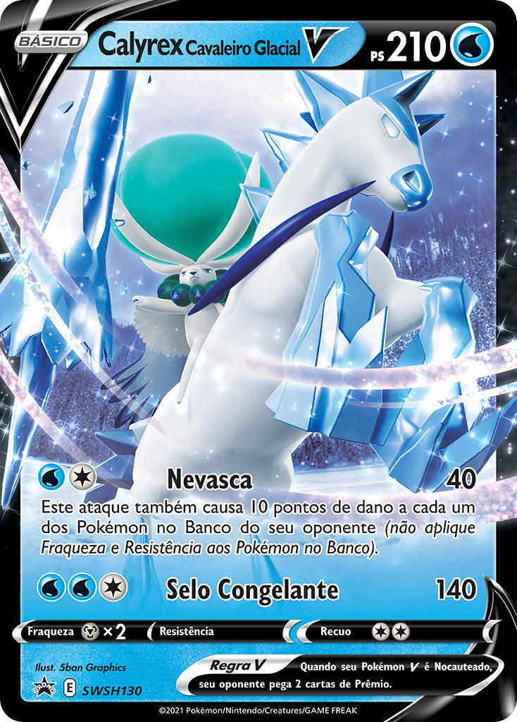 Calyrex Cavaleiro Glacial V SWSH130 — Sword & Shield Promos (Portuguese Pokémon TCG card)