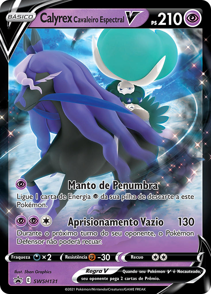 Calyrex Cavaleiro Espectral V SWSH131 — Sword & Shield Promos (Portuguese Pokémon TCG card)