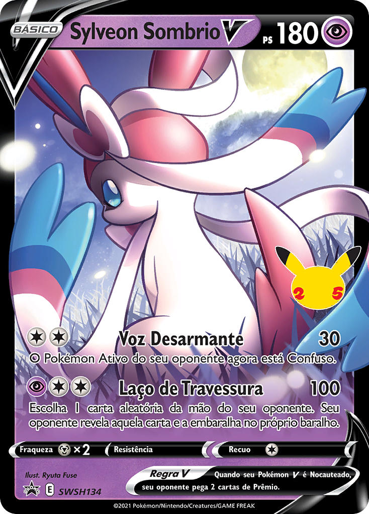 Sylveon Sombrio V SWSH134 — Sword & Shield Promos (Portuguese Pokémon TCG card)