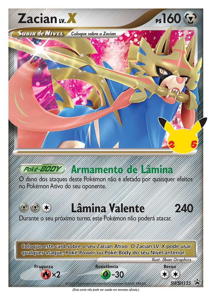 Zacian SWSH135 — Sword & Shield Promos (Portuguese Pokémon TCG card)