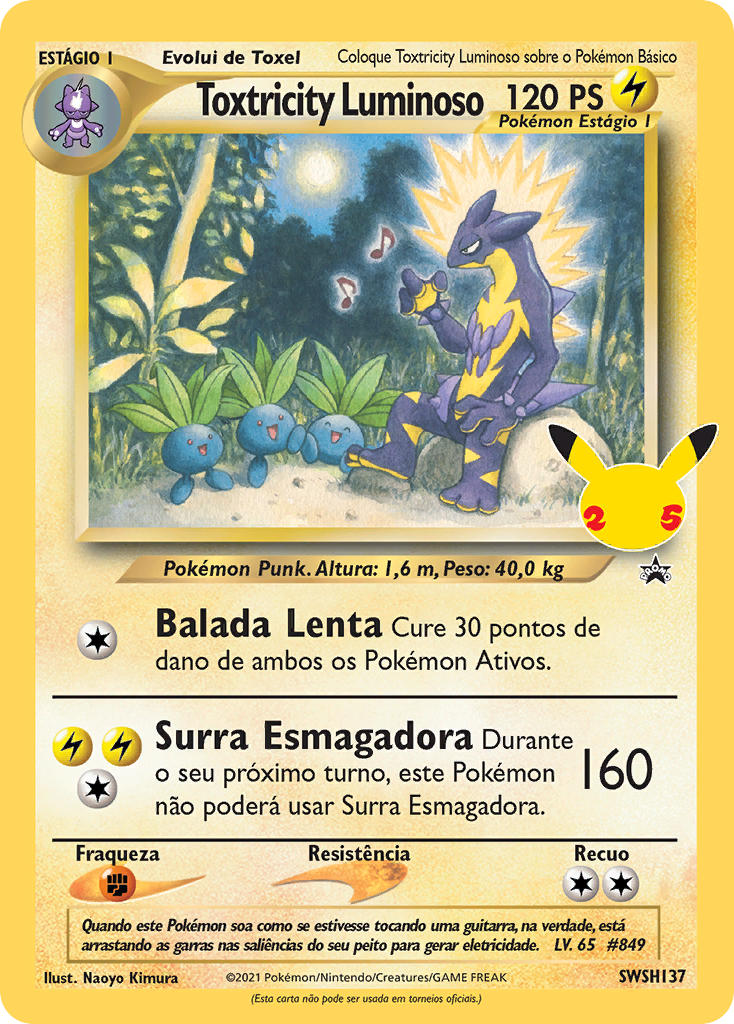 Toxtricity Luminoso SWSH137 — Sword & Shield Promos (Portuguese Pokémon TCG card)