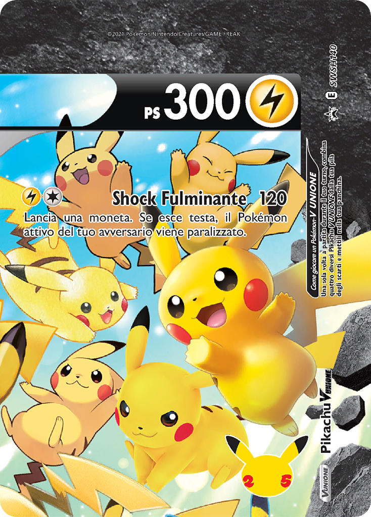 Pikachu V-UNIÃO SWSH140 — Sword & Shield Promos (Portuguese Pokémon TCG card)