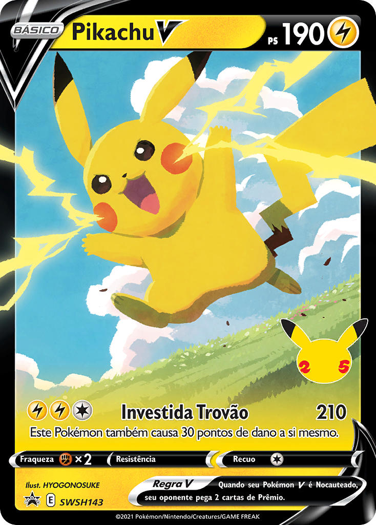 Pikachu V SWSH143 — Sword & Shield Promos (Portuguese Pokémon TCG card)