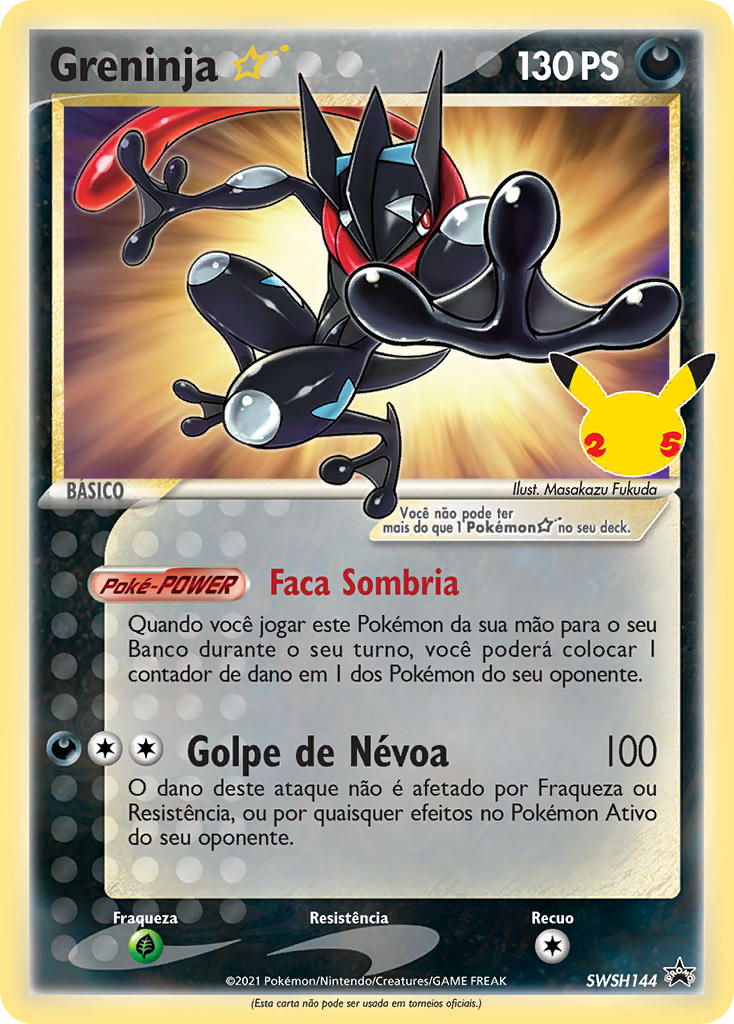 Greninja ☆ SWSH144 — Sword & Shield Promos (Portuguese Pokémon TCG card)