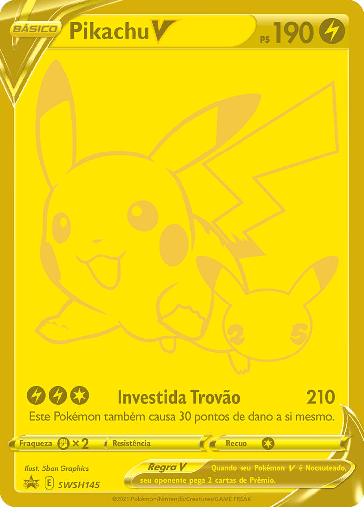 Pikachu V SWSH145 — Sword & Shield Promos (Portuguese Pokémon TCG card)