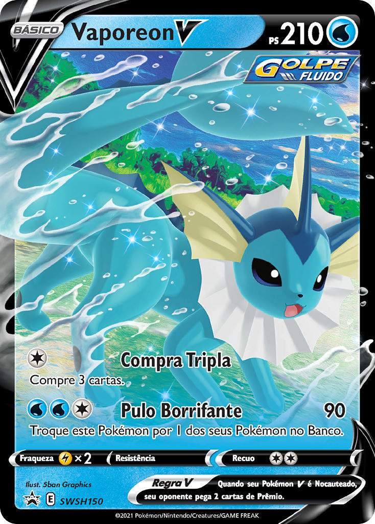 Vaporeon V SWSH150 — Sword & Shield Promos (Portuguese Pokémon TCG card)