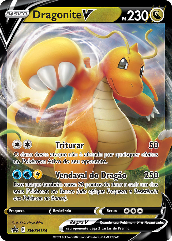 Dragonite V SWSH154 — Sword & Shield Promos (Portuguese Pokémon TCG card)