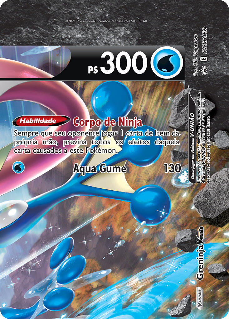 Greninja V-UNIÃO SWSH156 — Sword & Shield Promos (Portuguese Pokémon TCG card)