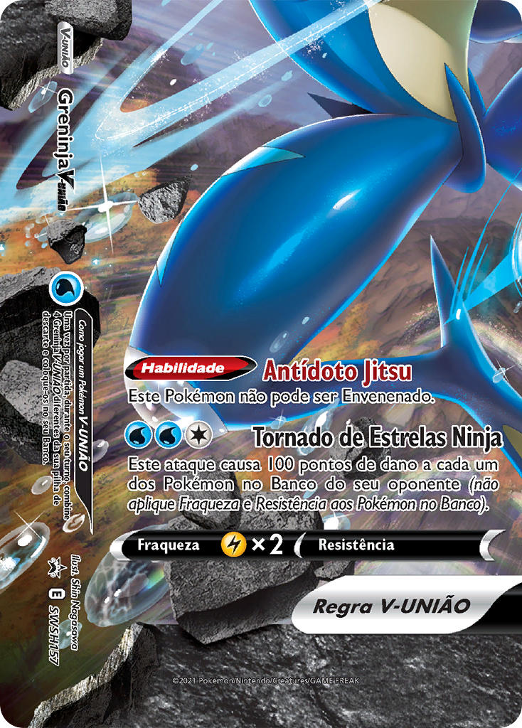 Greninja V-UNIÃO SWSH157 — Sword & Shield Promos (Portuguese Pokémon TCG card)