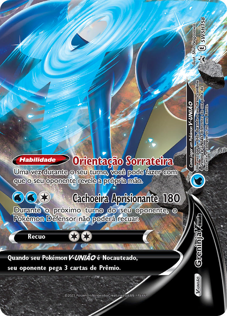 Greninja V-UNIÃO SWSH158 — Sword & Shield Promos (Portuguese Pokémon TCG card)