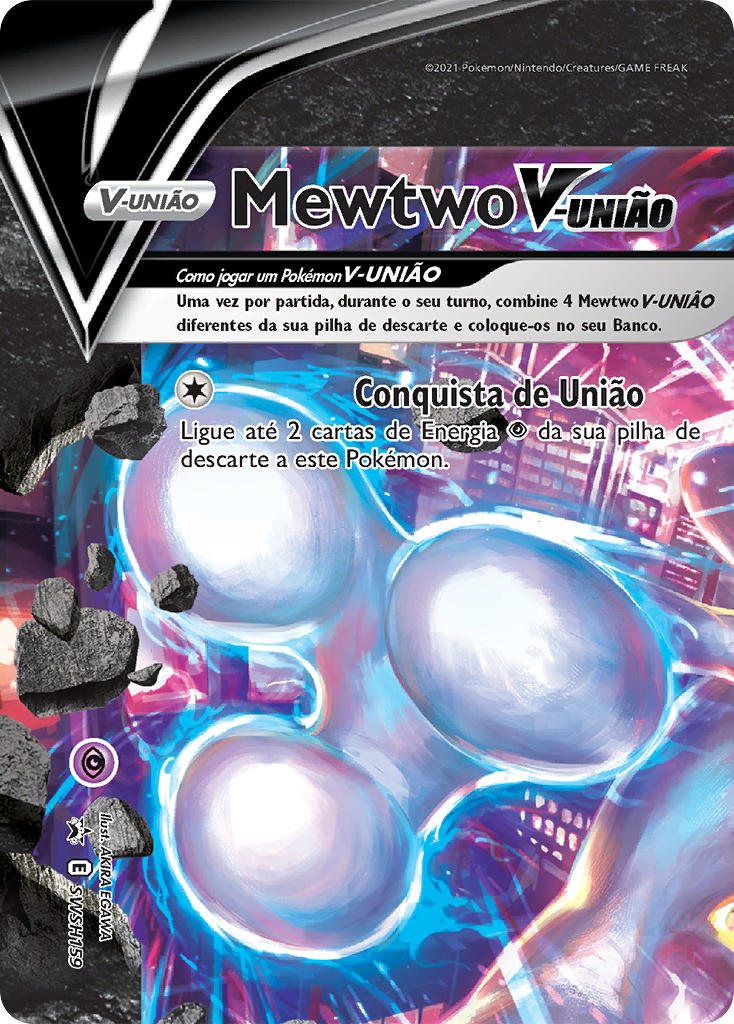 Mewtwo V-UNIÃO SWSH159 — Sword & Shield Promos (Portuguese Pokémon TCG card)