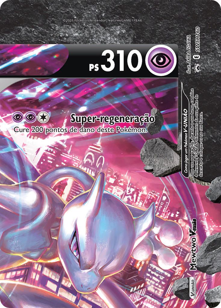 Mewtwo V-UNIÃO SWSH160 — Sword & Shield Promos (Portuguese Pokémon TCG card)