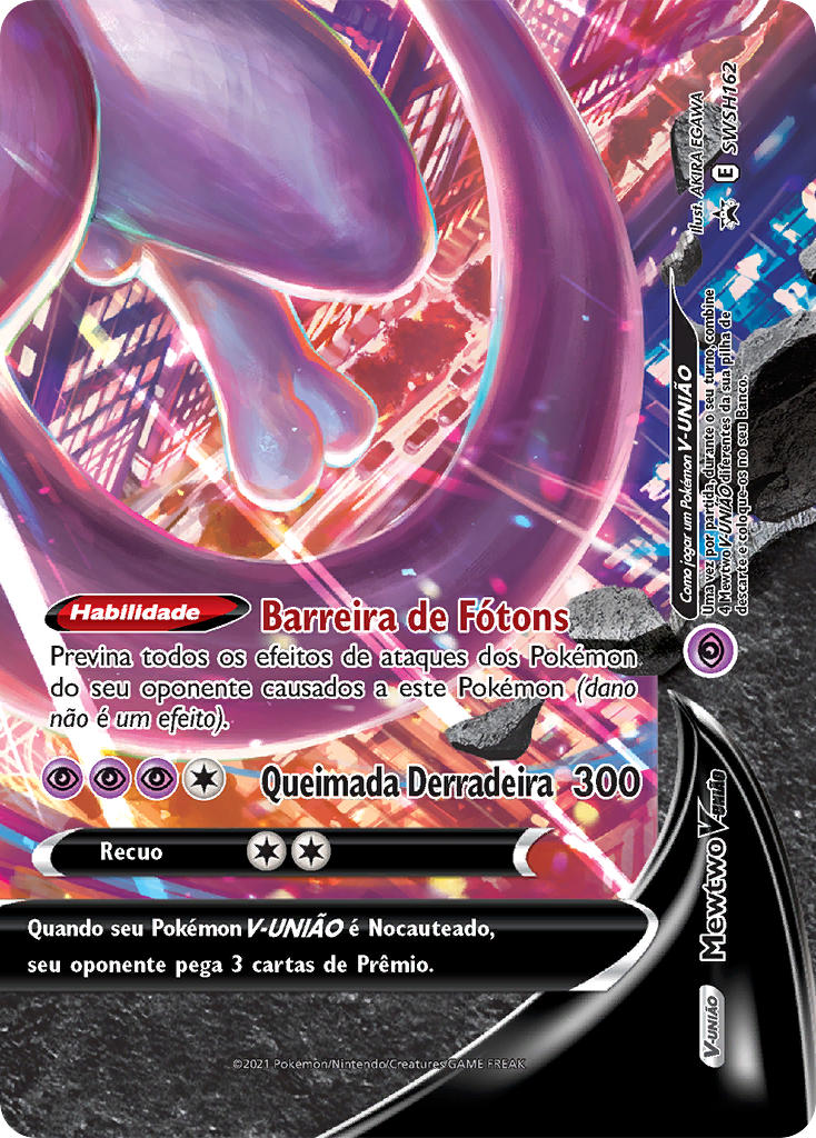 Mewtwo V-UNIÃO SWSH162 — Sword & Shield Promos (Portuguese Pokémon TCG card)