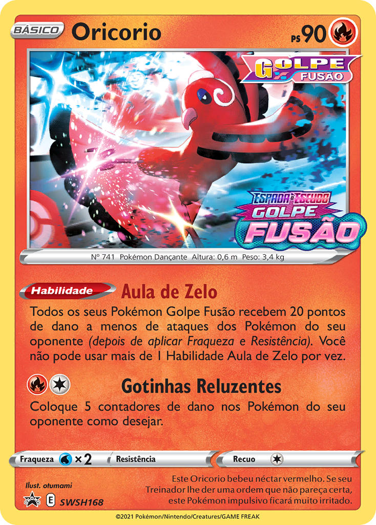 Oricorio SWSH168 — Sword & Shield Promos (Portuguese Pokémon TCG card)