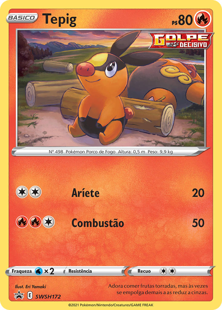 Tepig SWSH172 — Sword & Shield Promos (Portuguese Pokémon TCG card)
