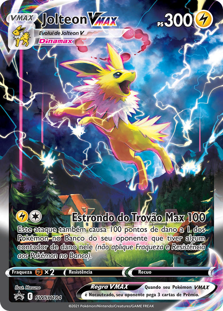 Jolteon VMAX SWSH184 — Sword & Shield Promos (Portuguese Pokémon TCG card)