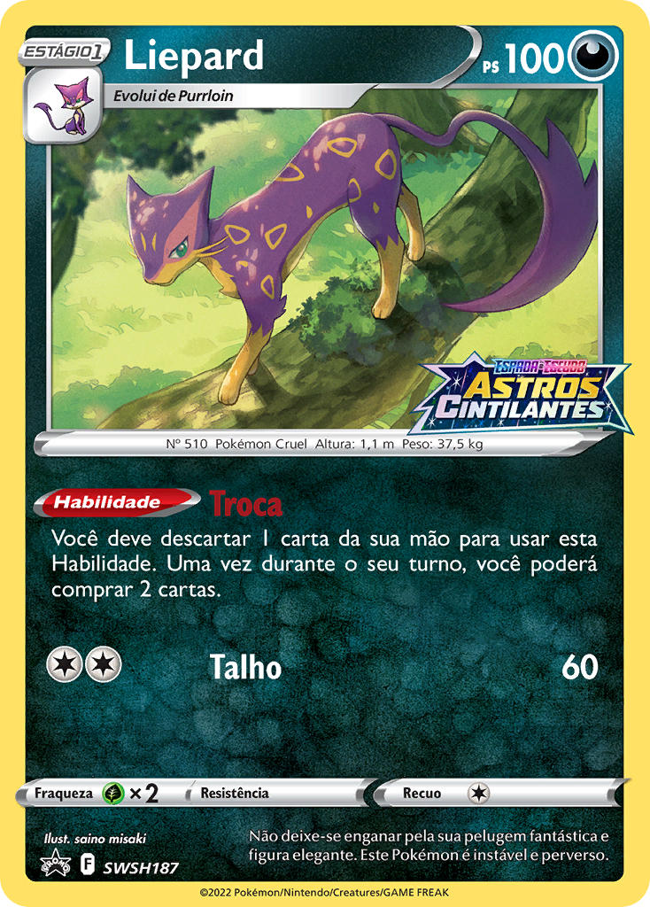 Liepard SWSH187 — Sword & Shield Promos (Portuguese Pokémon TCG card)