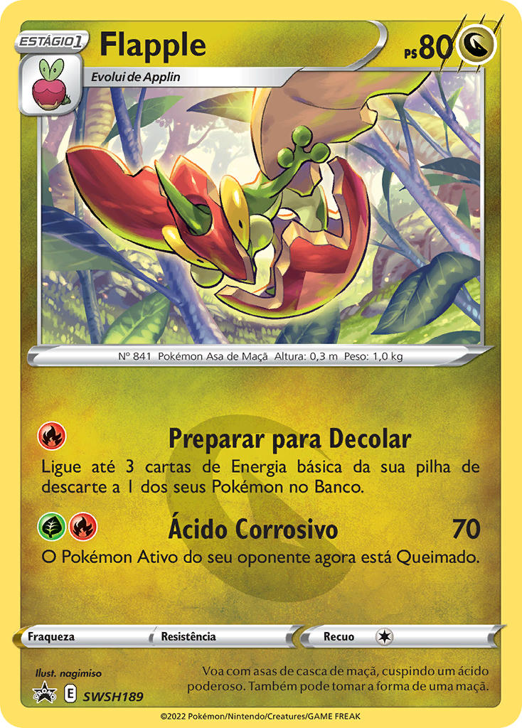 Flapple SWSH189 — Sword & Shield Promos (Portuguese Pokémon TCG card)