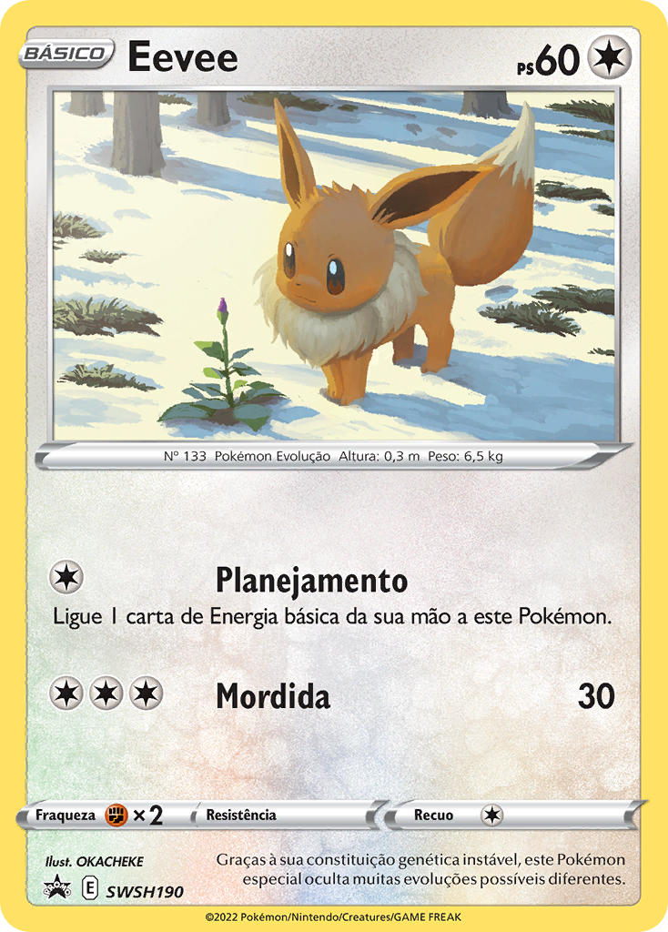 Eevee SWSH190 — Sword & Shield Promos (Portuguese Pokémon TCG card)