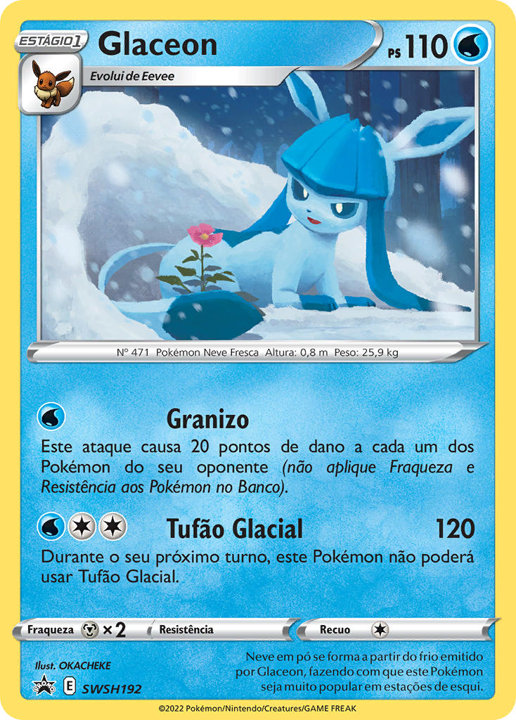 Glaceon SWSH192 — Sword & Shield Promos (Portuguese Pokémon TCG card)