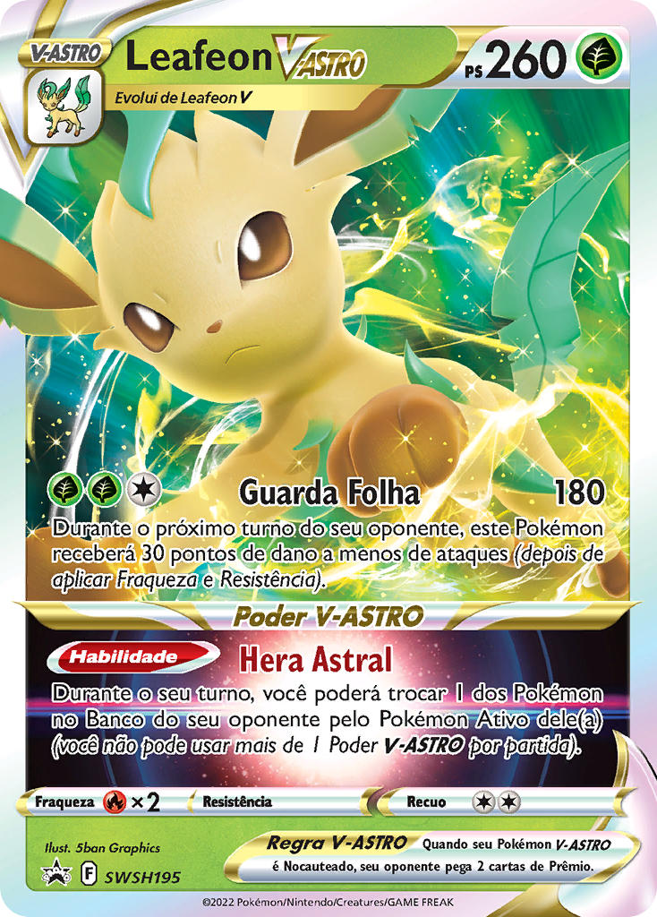 Leafeon V-ASTRO SWSH195 — Sword & Shield Promos (Portuguese Pokémon TCG card)