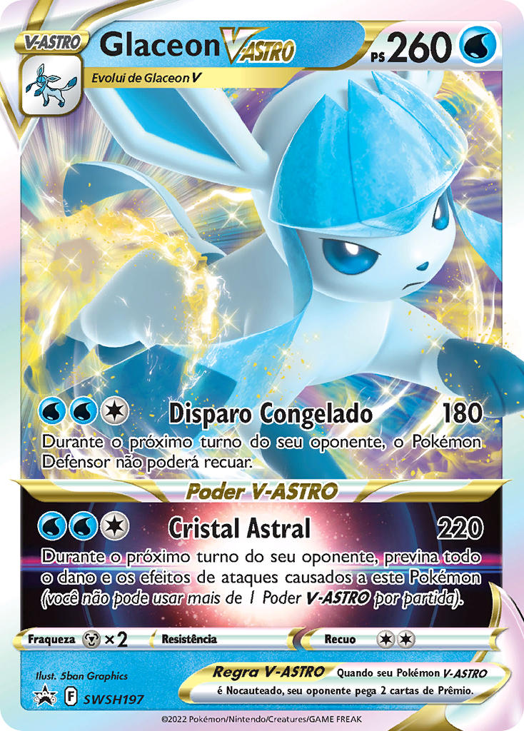 Glaceon V-ASTRO SWSH197 — Sword & Shield Promos (Portuguese Pokémon TCG card)
