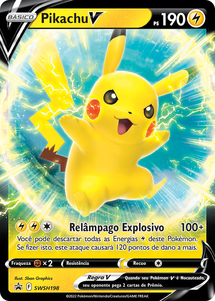 Pikachu V SWSH198 — Sword & Shield Promos (Portuguese Pokémon TCG card)