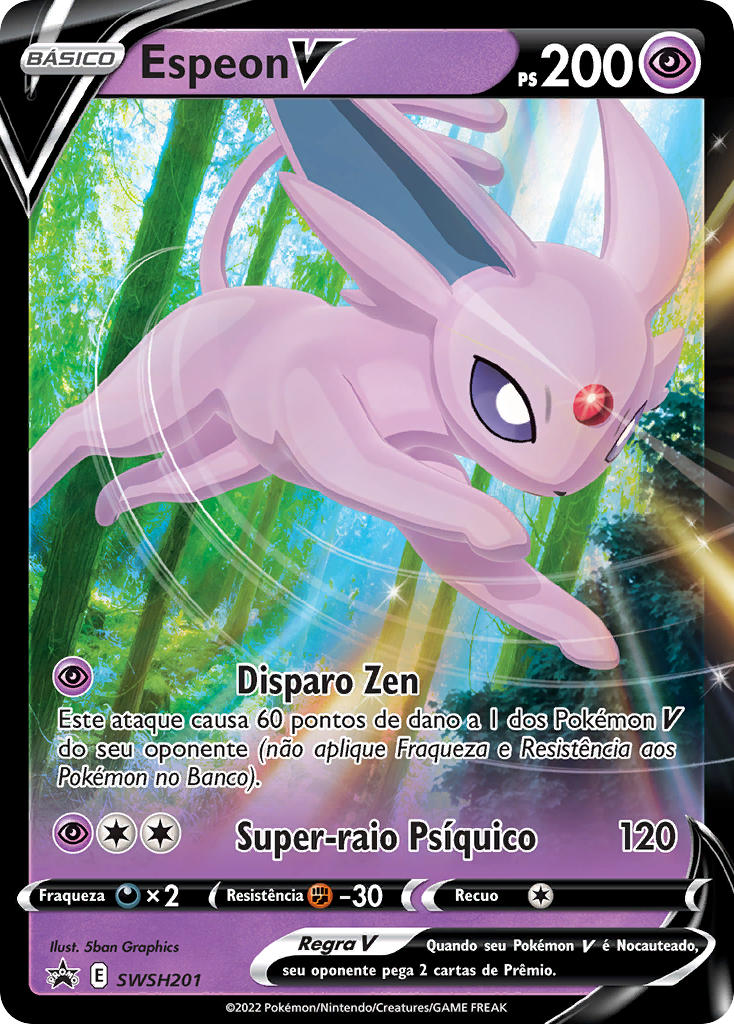 Espeon V SWSH201 — Sword & Shield Promos (Portuguese Pokémon TCG card)