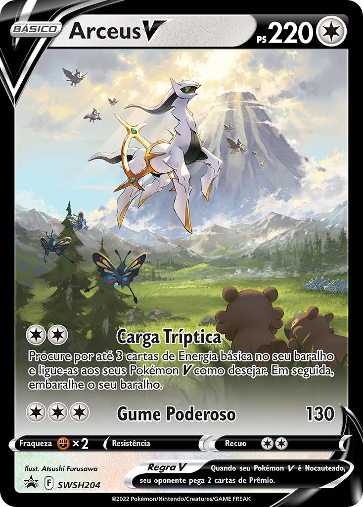 Arceus V SWSH204 — Sword & Shield Promos (Portuguese Pokémon TCG card)