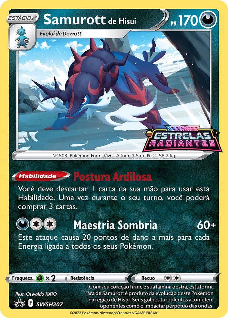 Samurott de Hisui SWSH207 — Sword & Shield Promos (Portuguese Pokémon TCG card)