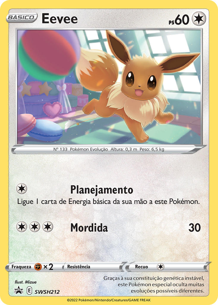 Eevee SWSH212 — Sword & Shield Promos (Portuguese Pokémon TCG card)