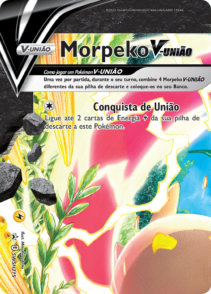 Morpeko V-UNIÃO SWSH215 — Sword & Shield Promos (Portuguese Pokémon TCG card)