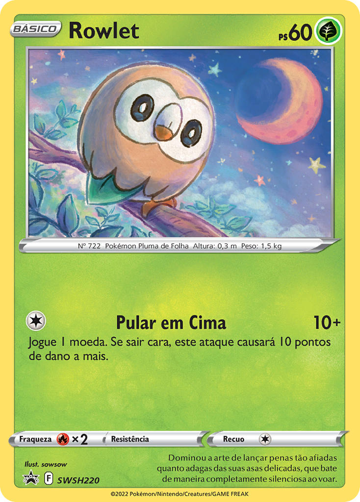 Rowlet SWSH220 — Sword & Shield Promos (Portuguese Pokémon TCG card)