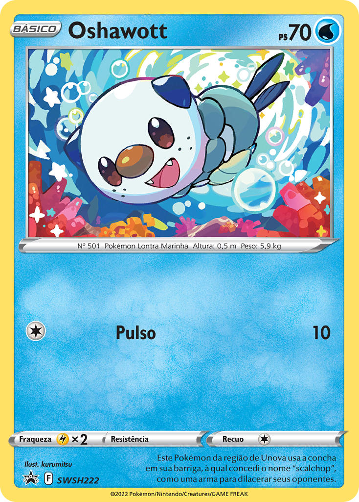 Oshawott SWSH222 — Sword & Shield Promos (Portuguese Pokémon TCG card)