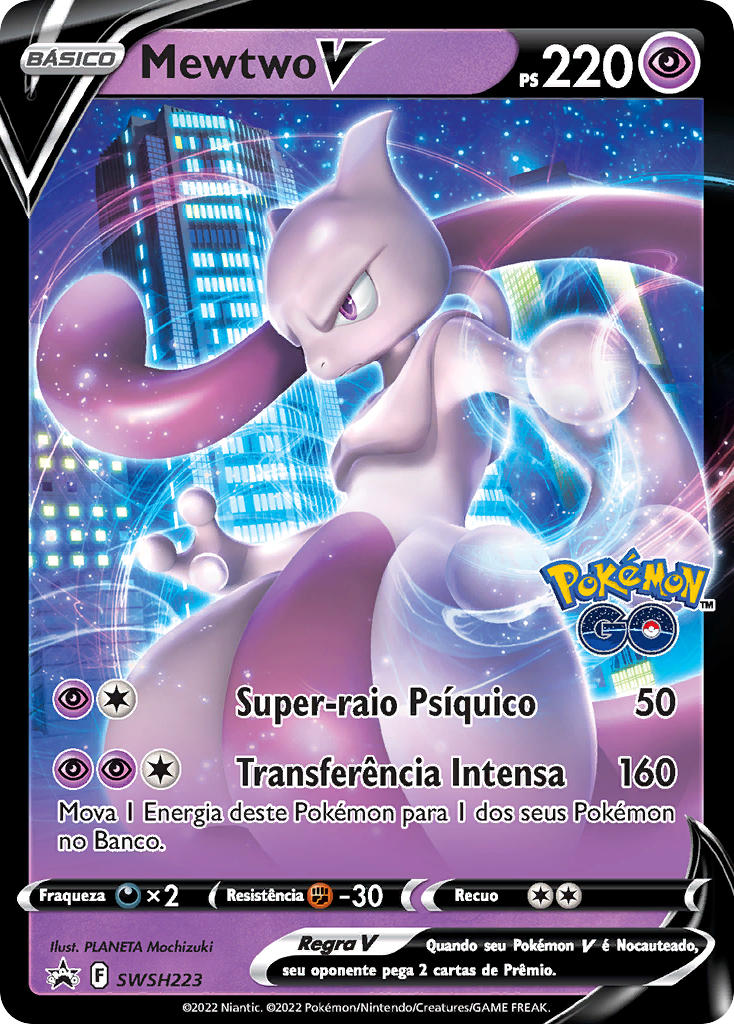 Mewtwo V SWSH223 — Sword & Shield Promos (Portuguese Pokémon TCG card)