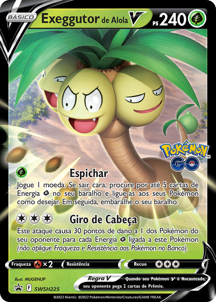 Exeggutor de Alola V SWSH225 — Sword & Shield Promos (Portuguese Pokémon TCG card)