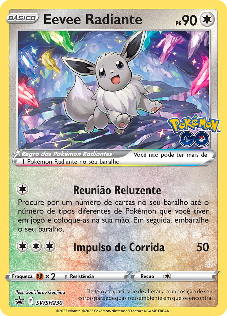 Eevee Radiante SWSH230 — Sword & Shield Promos (Portuguese Pokémon TCG card)