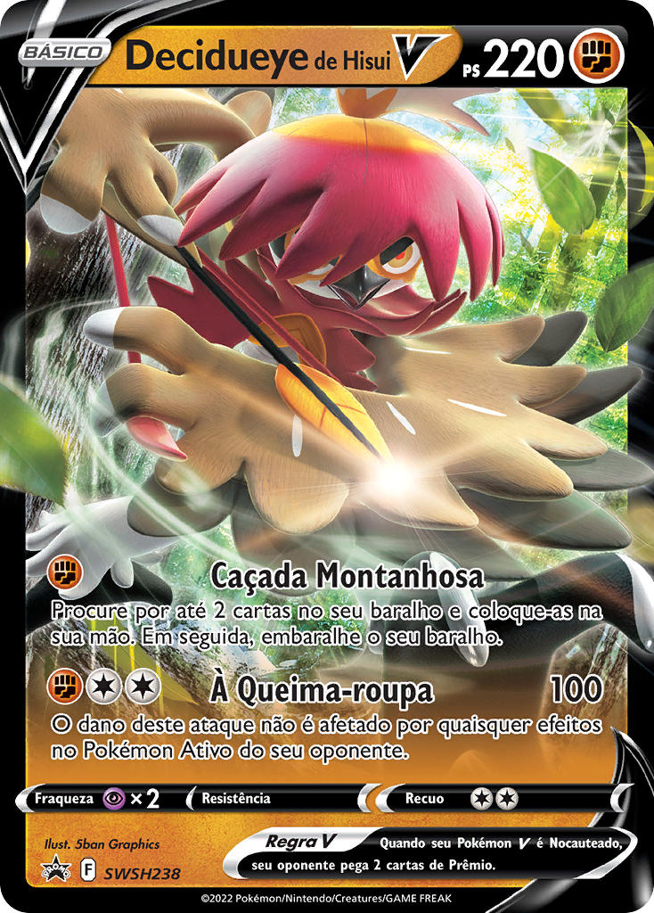 Decidueye de Hisui V SWSH238 — Sword & Shield Promos (Portuguese Pokémon TCG card)