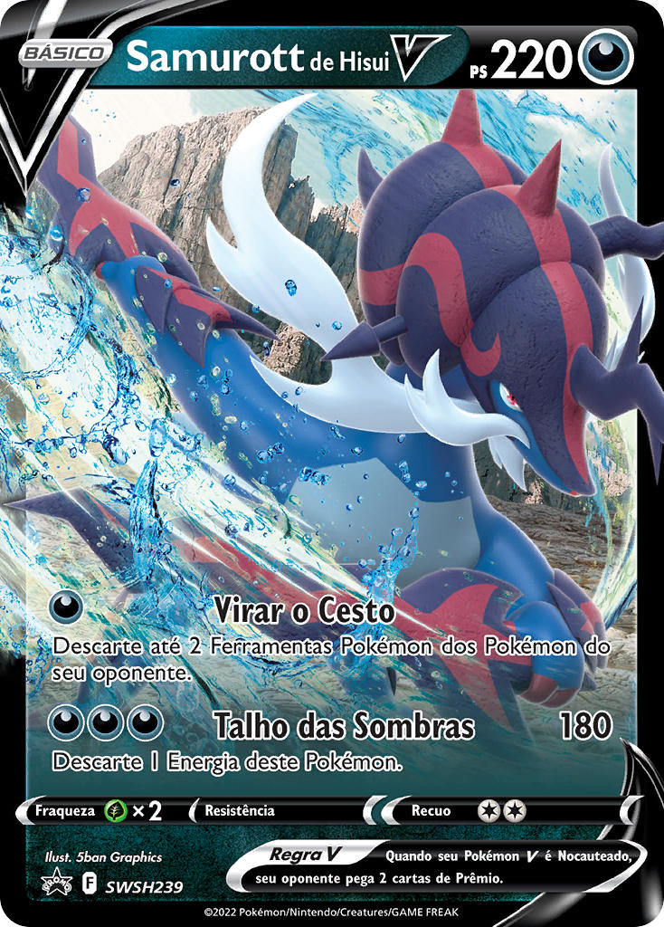 Samurott de Hisui V SWSH239 — Sword & Shield Promos (Portuguese Pokémon TCG card)
