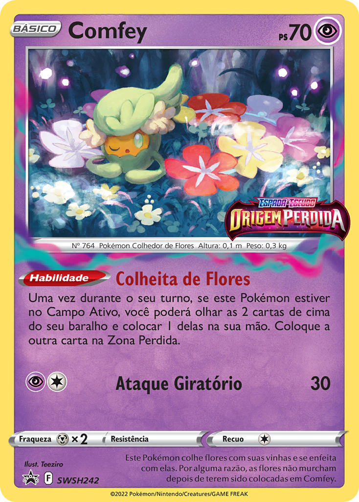 Comfey SWSH242 — Sword & Shield Promos (Portuguese Pokémon TCG card)